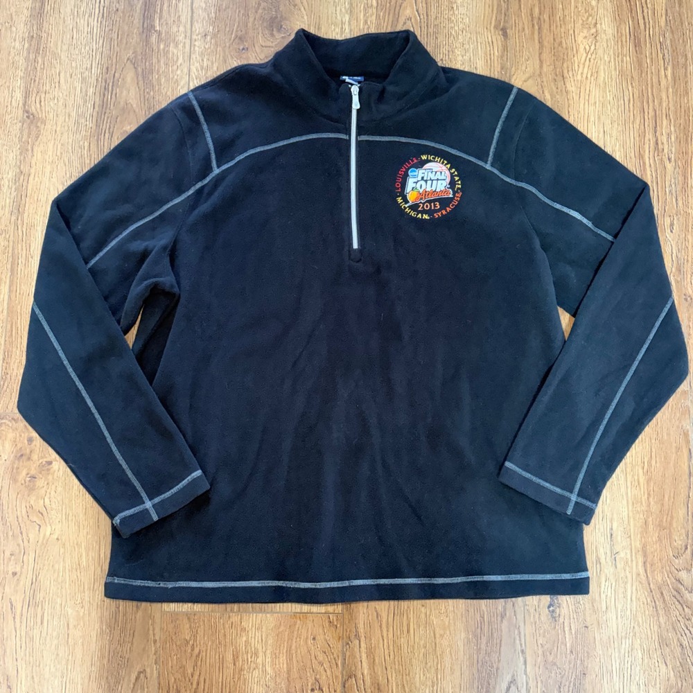 2013 NCAA‎ Final Four Atlanta Fleece Quarter Zip Mens XL Black Gear For Sports